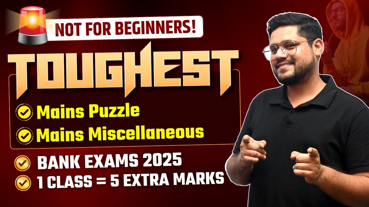 🔥 Mains Puzzle + Misc Killer Practice | SBI PO/IBPS PO/RRB PO Mains | Reasoning By Ankush Lamba