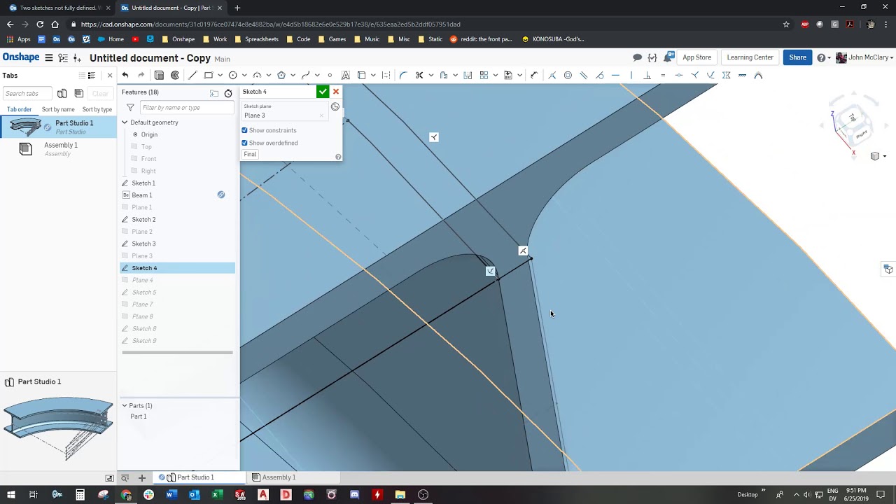 Onshape Holes on curved face