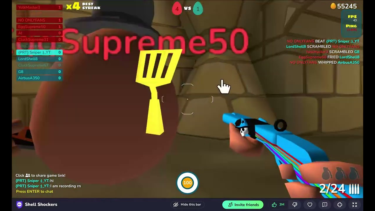 Shell shockers but with lag