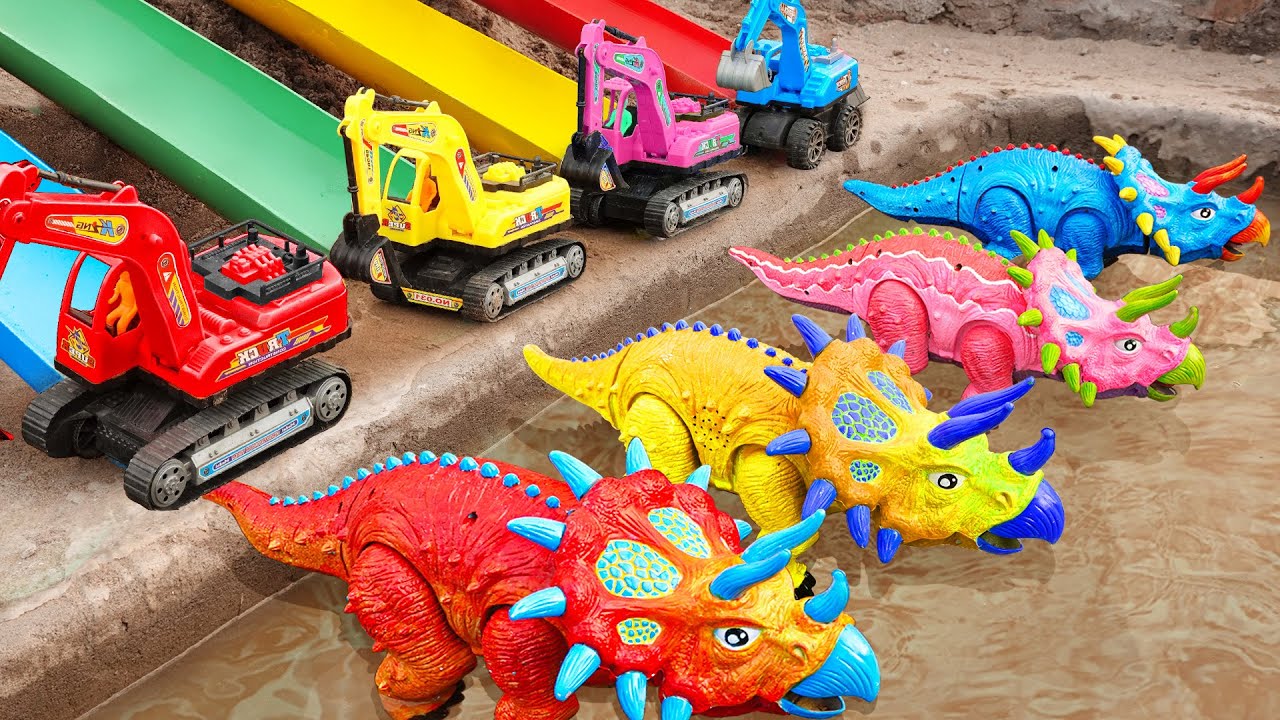 KHỦNG LONG VUI NHỘN - Gia đình khủng long 3 sừng - đồ chơi trẻ em A320M ToyTV