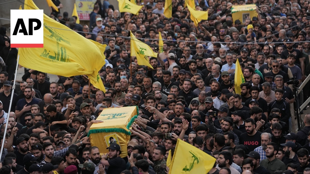 Thousands attend funeral for Hezbollah members killed in Israel strike
