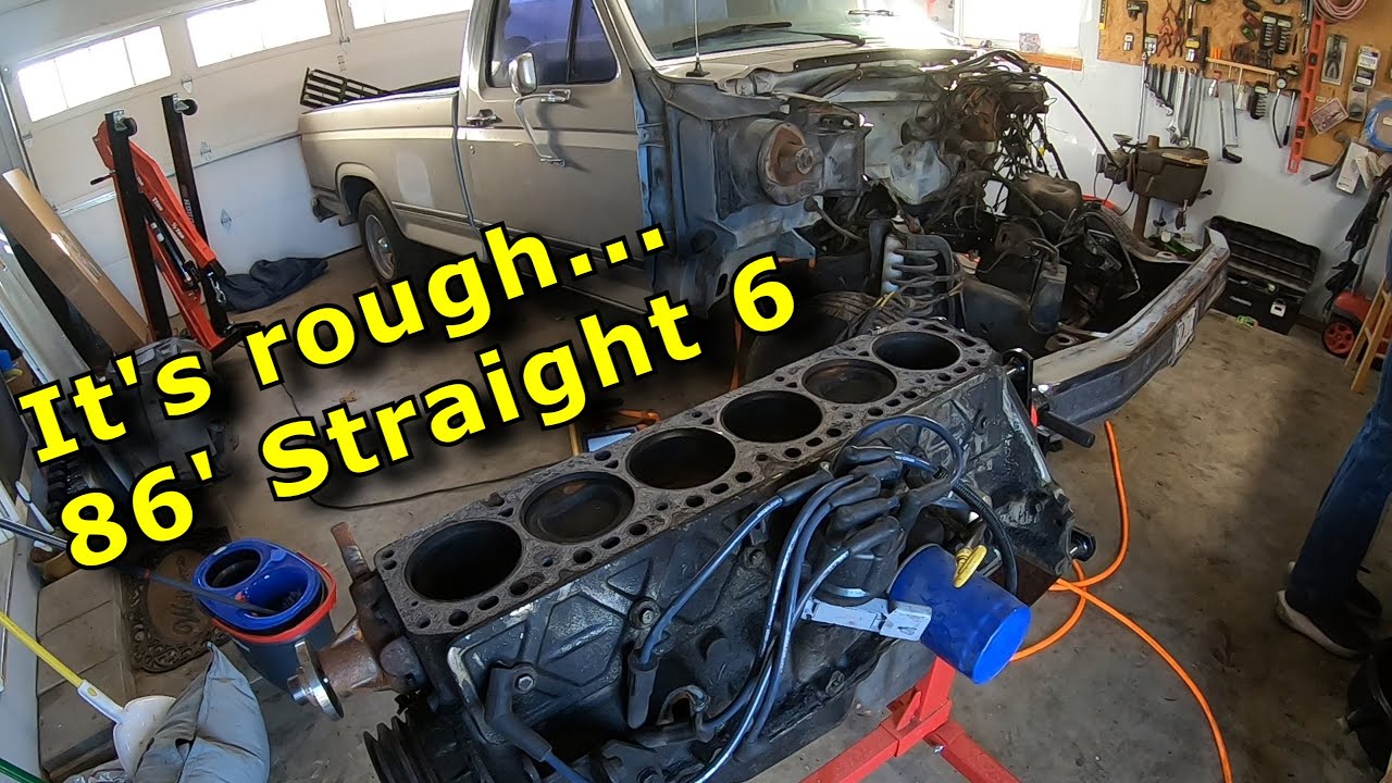 1986 F150 Straight 6 4.9L Motor and Head Removal | Project 86 part 1