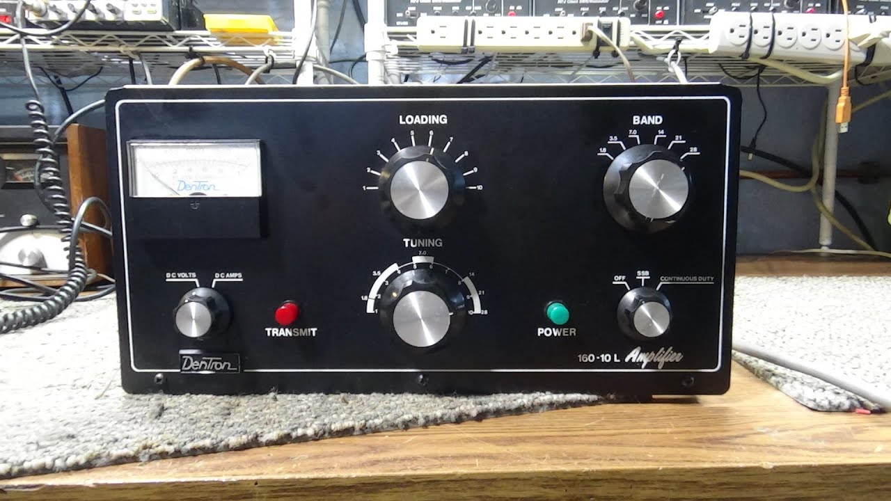 Dentron 160-10L four 572B 10-160 meter linear amplifier on the bench.
