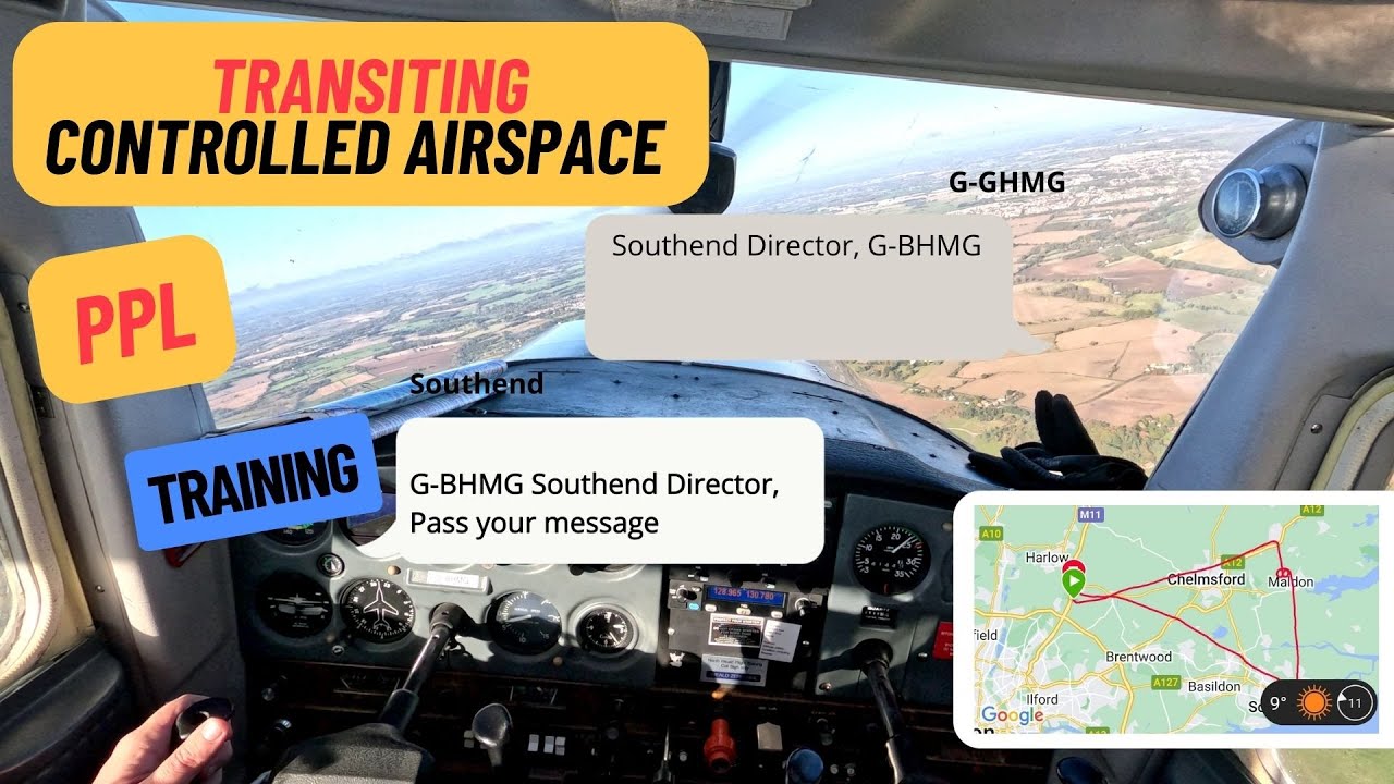 Transiting Controlled Airspace | PPL Training Flight with ATC Communication