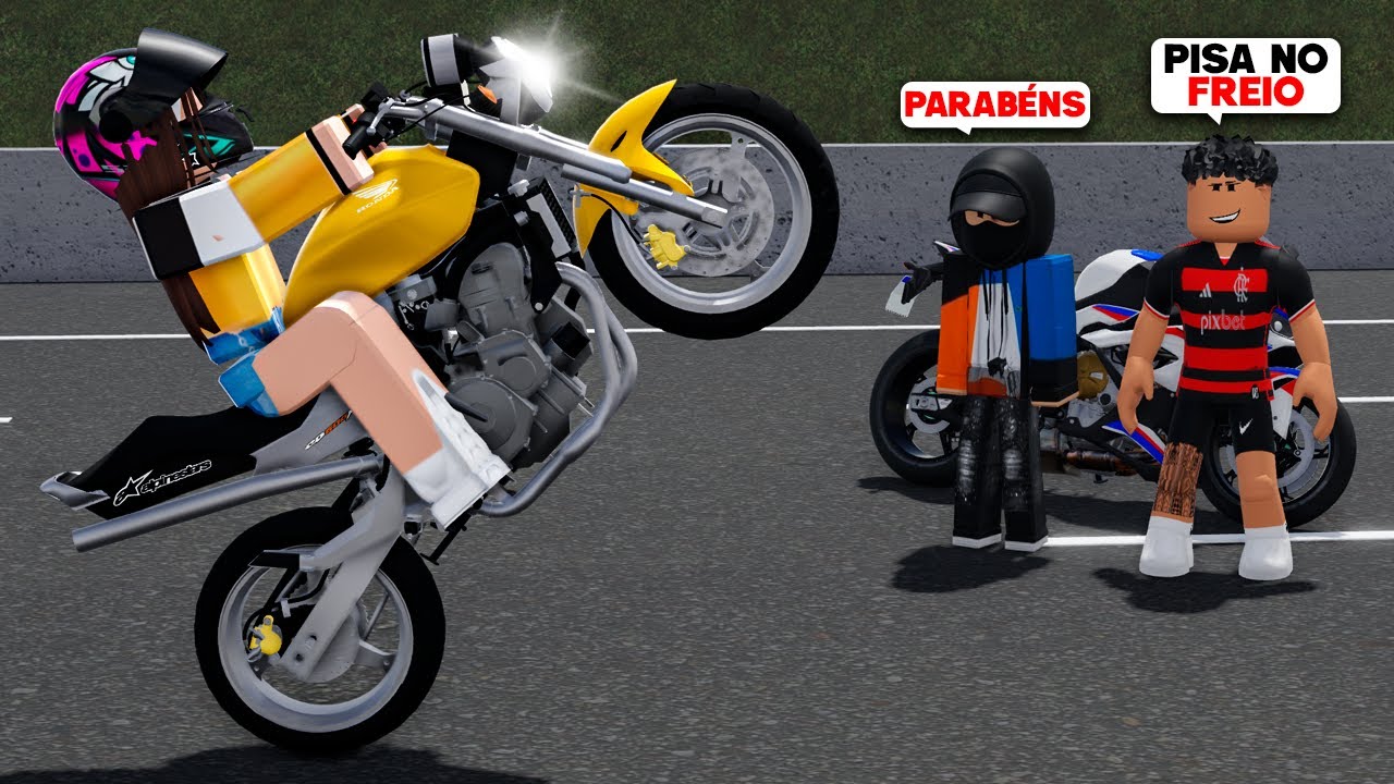 ROBLOX - ENSINEI MINHA AMIGA A DAR GRAU DE MOTO 🤩