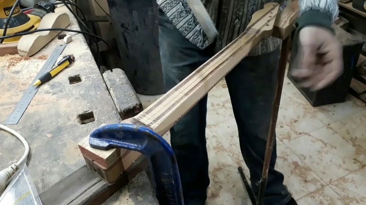 Construcción (Parte 4) de guitarra tipo Telecaster en maderas recicladas - taller LM Luthier