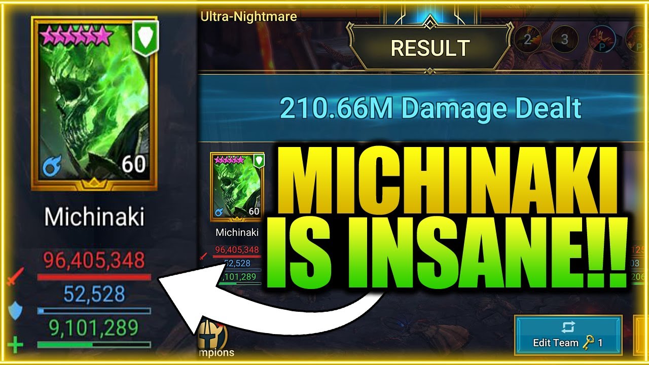 He Is GOD TIER!! Michinaki Champion Spotlight Raid Shadow Legends [Test Server]