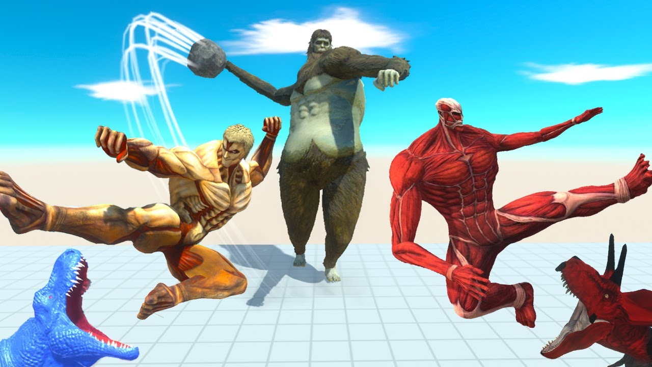 3x TITANS Grow in DEATH FALL - Animal Revolt Battle Simulator