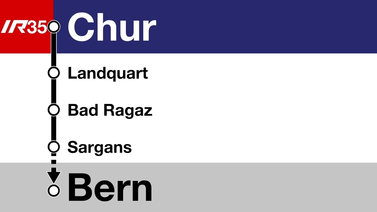 SOB Ansagen • IR35 AareLinth • Bern – Olten – Zürich HB – Chur (mit allen Zusatzhalten)