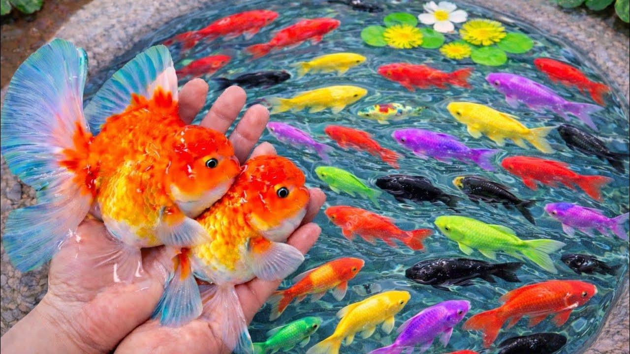 Catch beautiful aquarium fish in small ponds, such as pencil fish, nemo, molly, guppy, koi