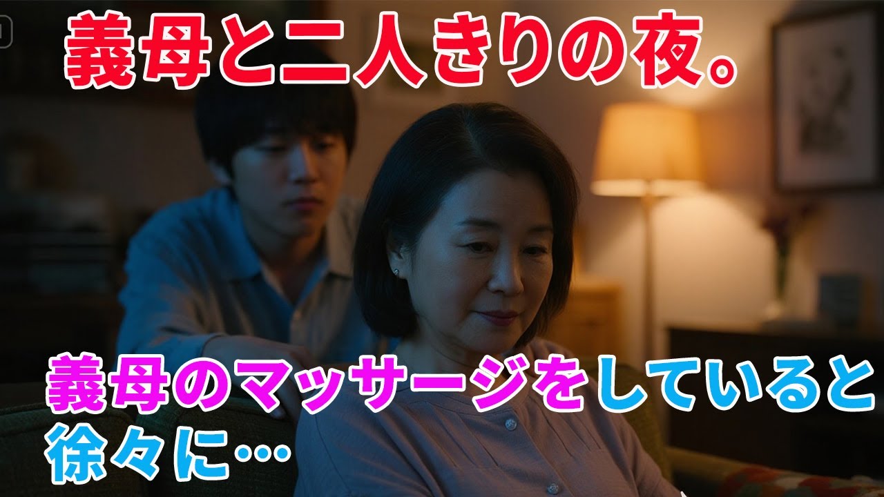 義母の二人きりの夜。義母のマッサージをしていると徐々に…