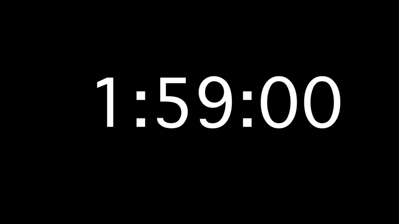 2 Hours Timer ⏳ | Minimal Countdown | No Sound |Clean Black Screen