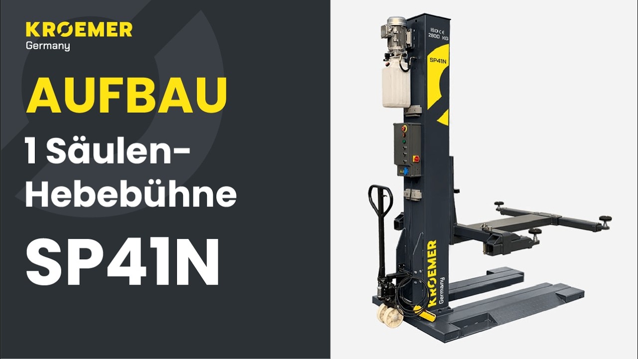 Aufbau der Krömer 1 Säulen Hebebühne 