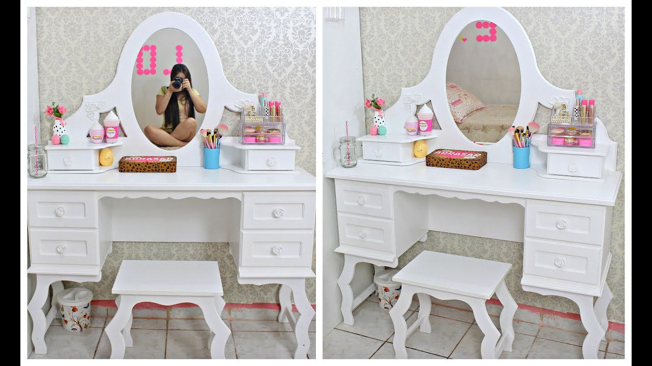Organizando a penteadeira nova ♥