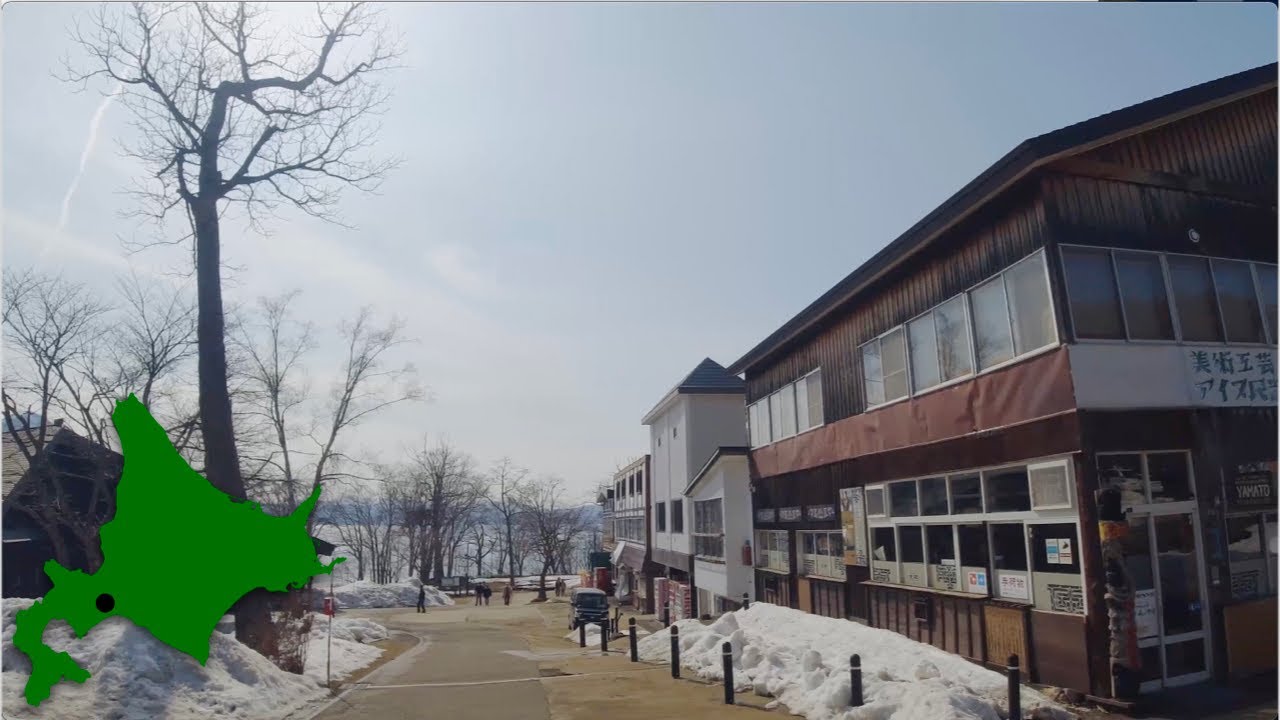4K Walk Japan　支笏湖温泉商店街を散歩　2021年3月