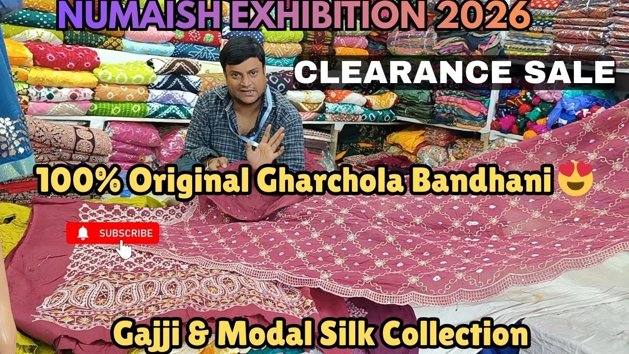 100% Original Gharchola Bandhani 😍Gajji & Modal Silk Collection |Hyderabad Exhibition 2026 #numaish