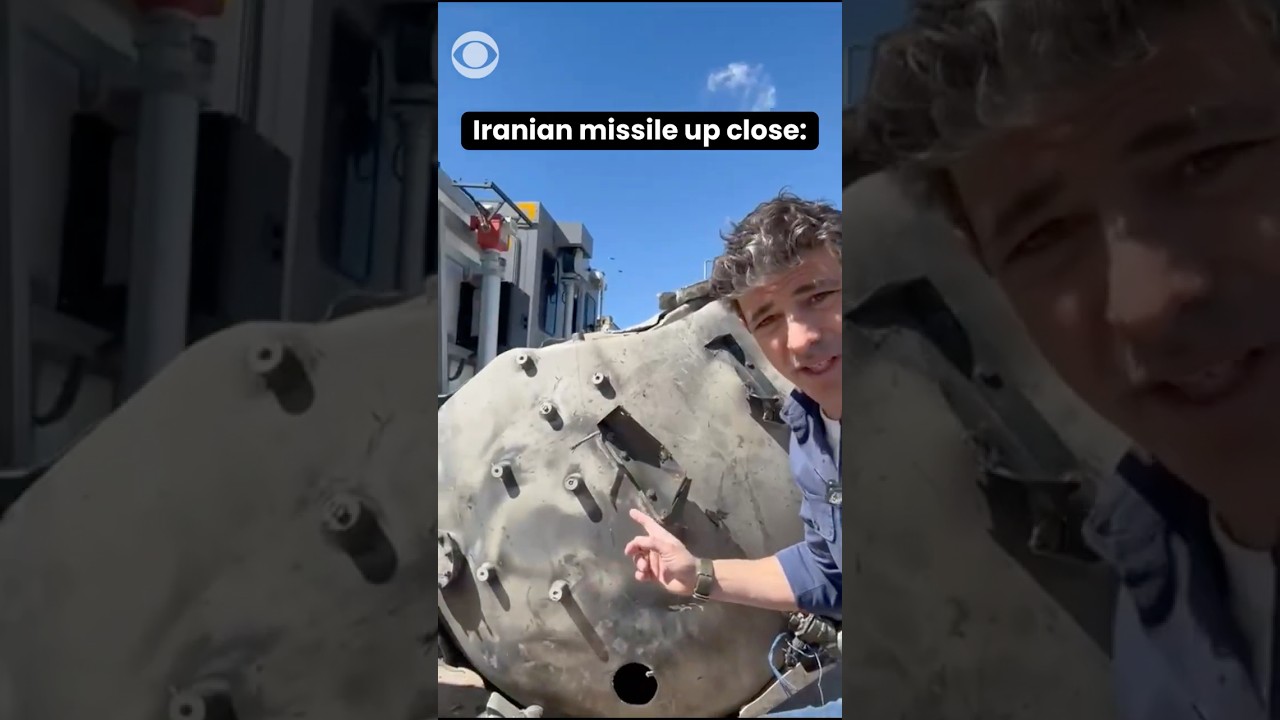 Up close look at Iranian missile that landed in Tel Aviv, Israel #shorts