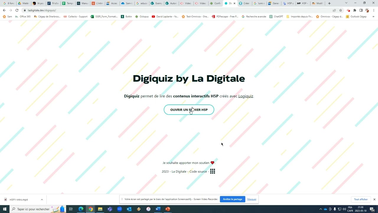 H5P au Cégep de Sherbrooke - Utiliser H5P sans Moodle