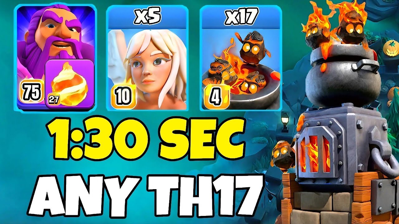 TH17 Furnace + Fireball Warden Attack Strategy | TH17 Attack Strategies (Clash of Clans)