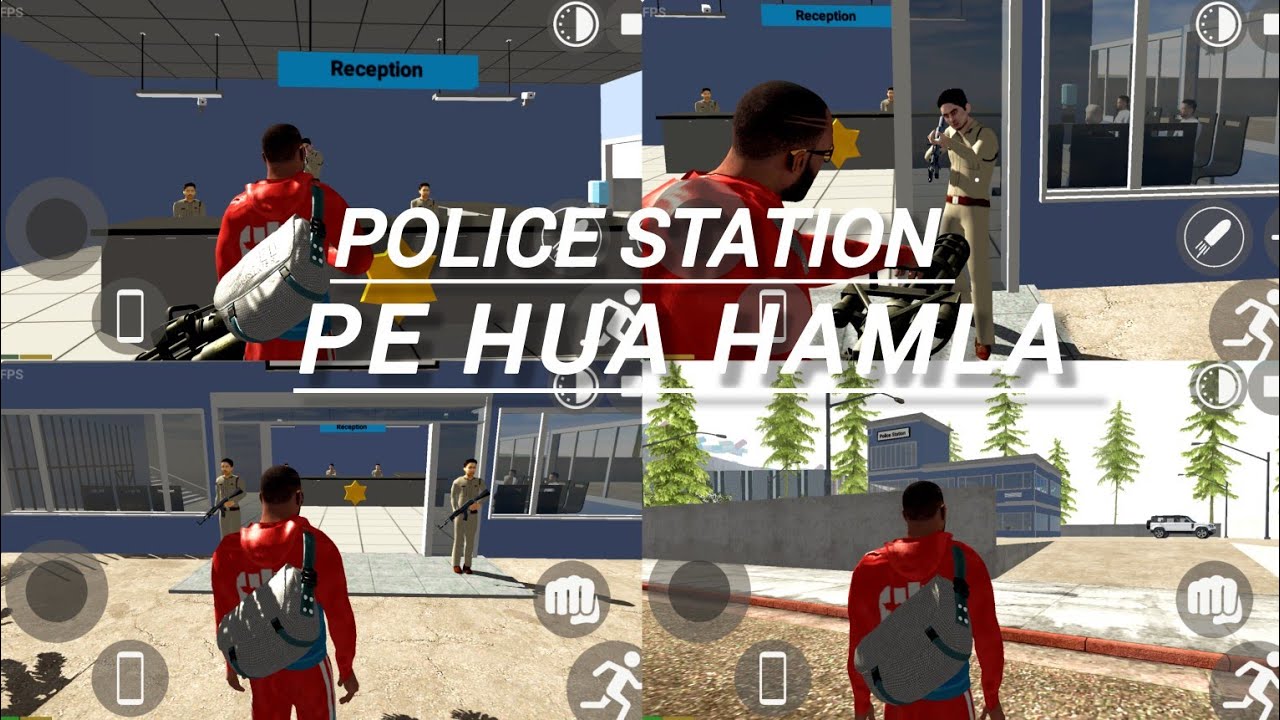 Indian bike driving 3D police station pe hua attack .#indianbikedriving3D #gamingvideos 