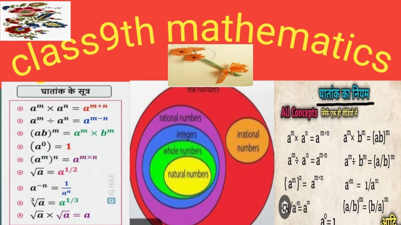कक्षा 9 घताक के नियम#maths 