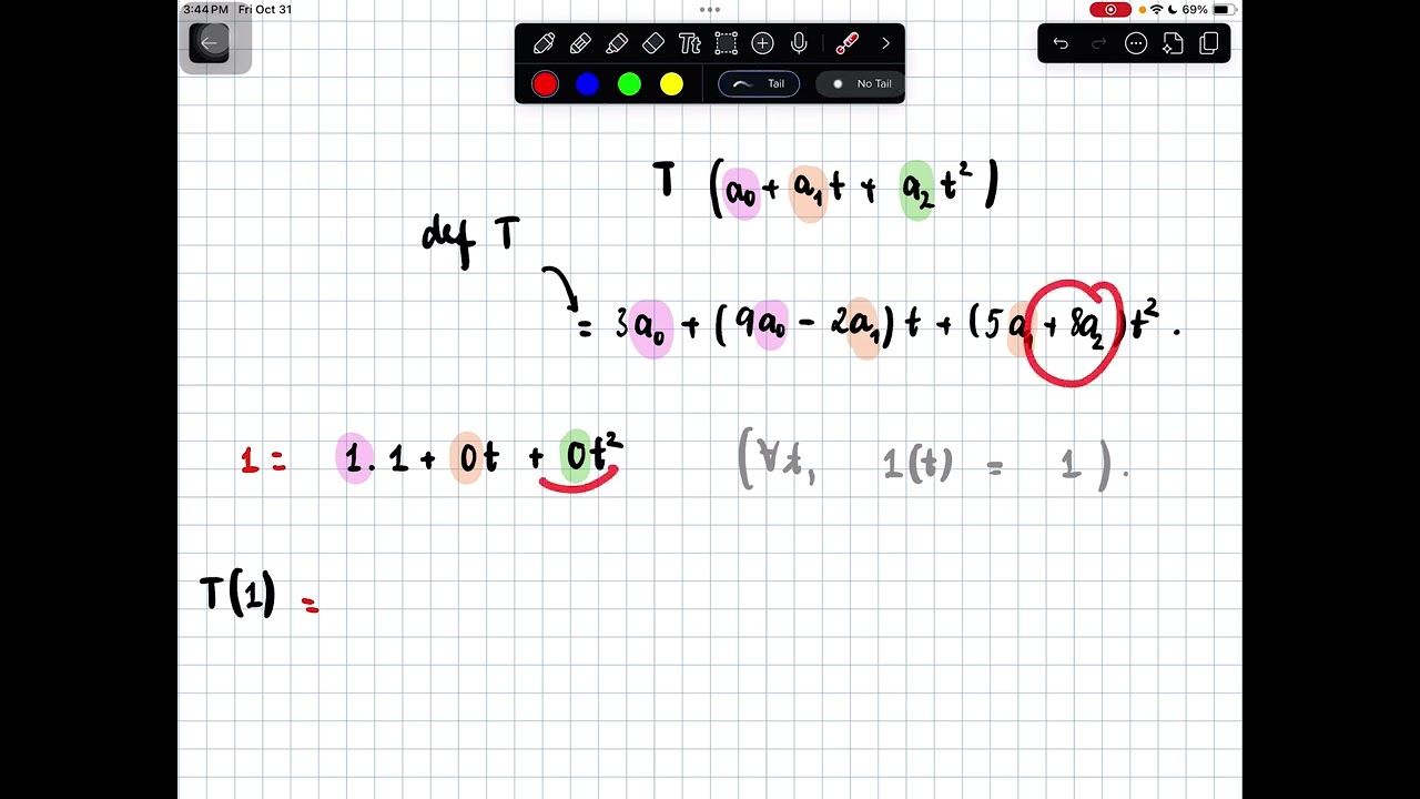5.5 Given a linear map T: V to V. Given a basis B. Find the matrix representation of T relative to B