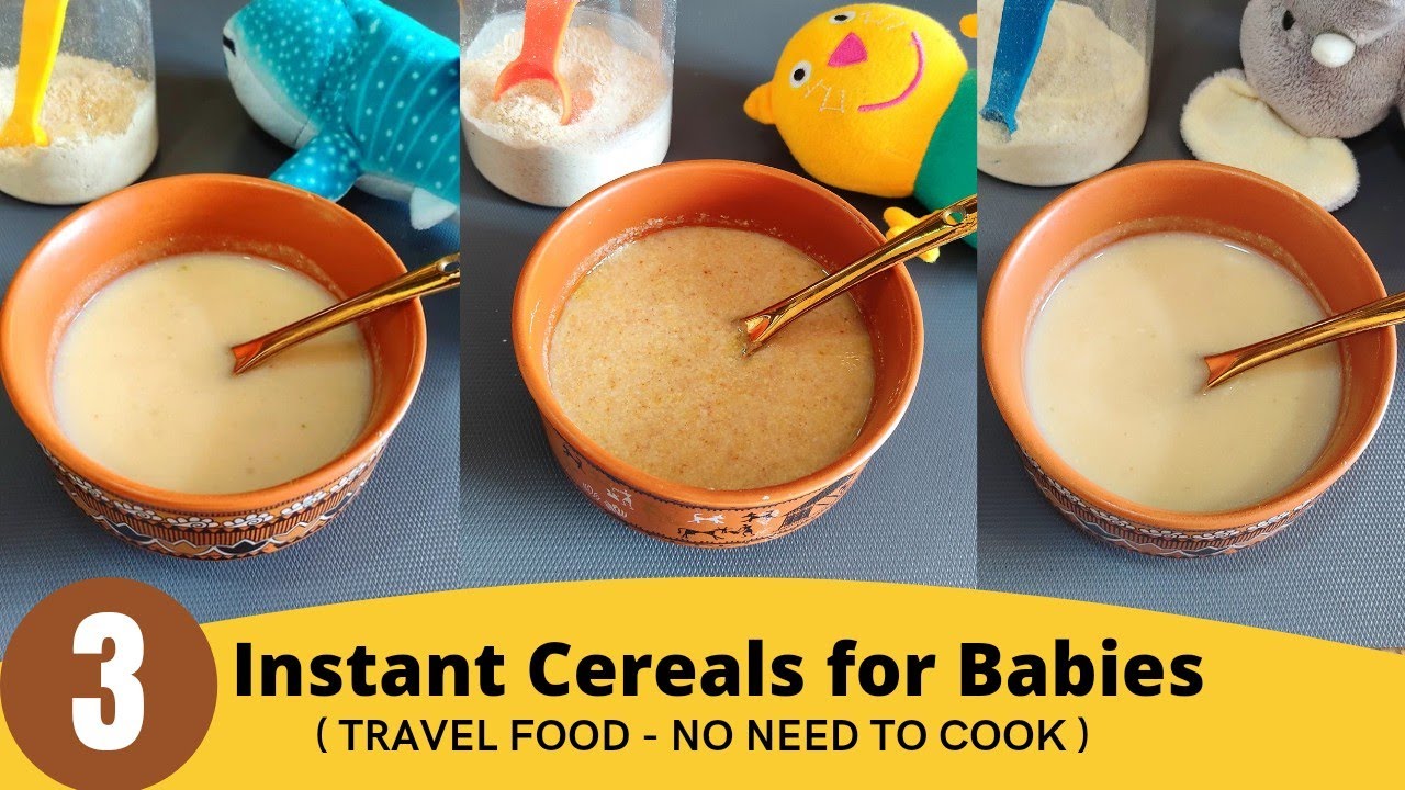 3 Homemade Instant Cereal Mix For Baby | No Need To Cook Travel Food For Baby #babyfood #travelfood