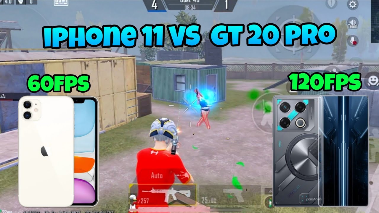 IPHONE 11 VS GT 20 PRO 1V1 BATTLE 60FPS VS 120FPS