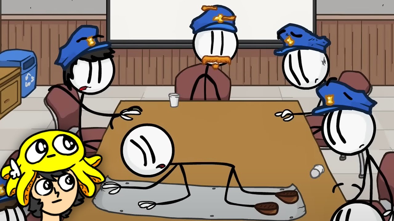 um stickman tentando fugir da prisão e falhando miseravelmente