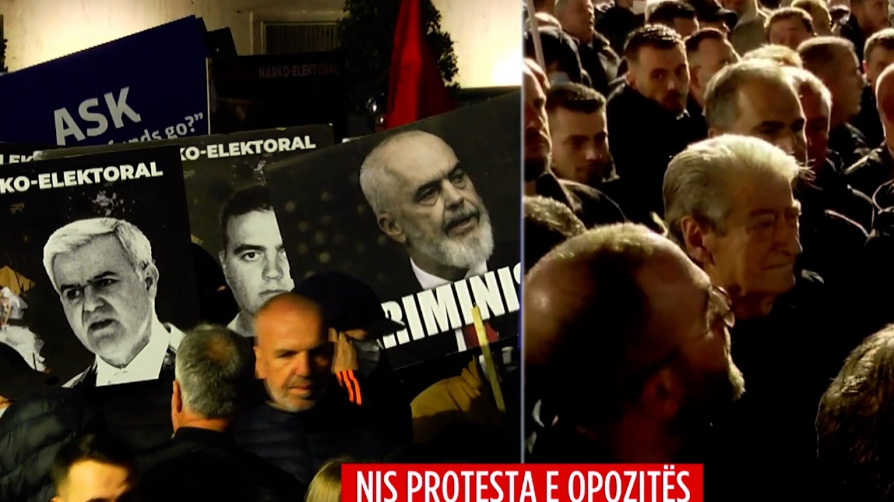 “RAMA në BURG” brohorasin protestuesit demokratë në shesh! Berisha dhe aleatët e tij në mes...