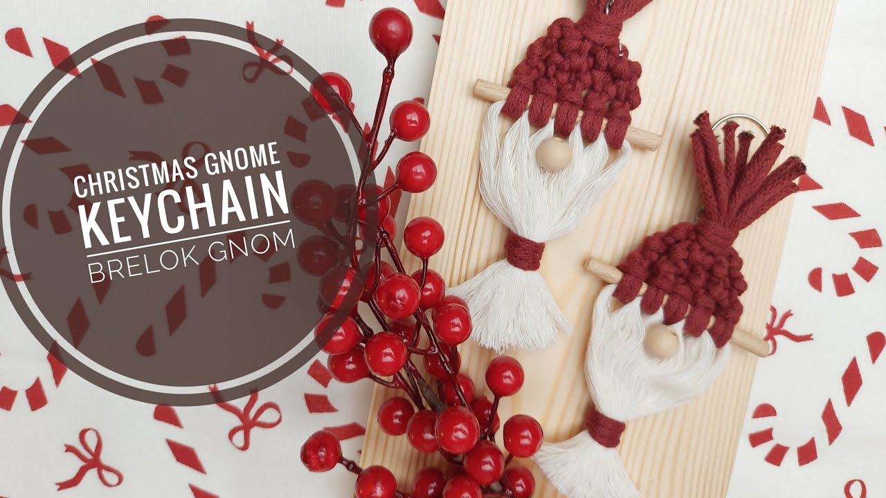 CHRISTMAS GNOME KEYCHAIN | Brelok Gnom | Macrame