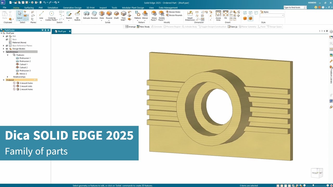 Siemens SOLID EDGE 2025: Family of Parts