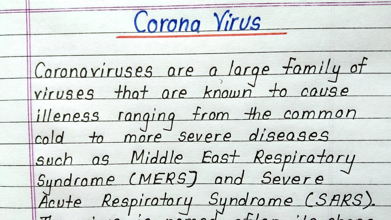 Short essay on coronavirus (COVID-19)