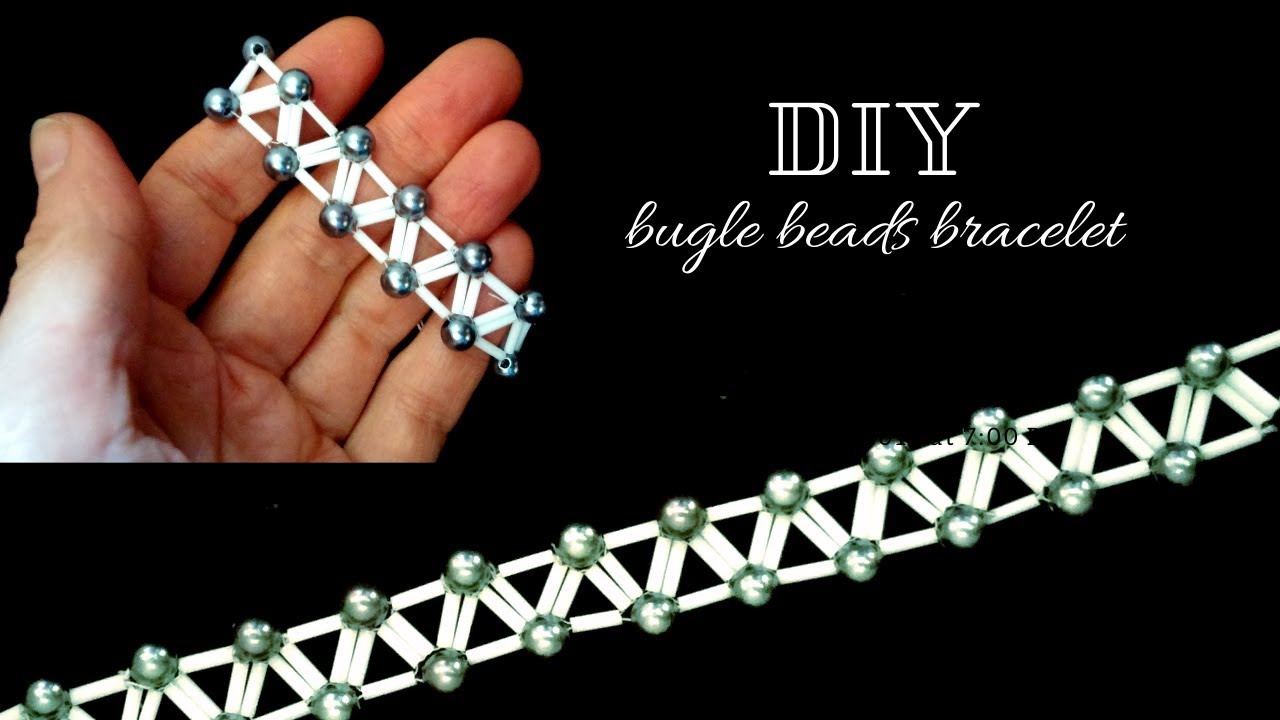 Beading tutorial. How to make beaded bracelet with bugle beads. beading tutorial