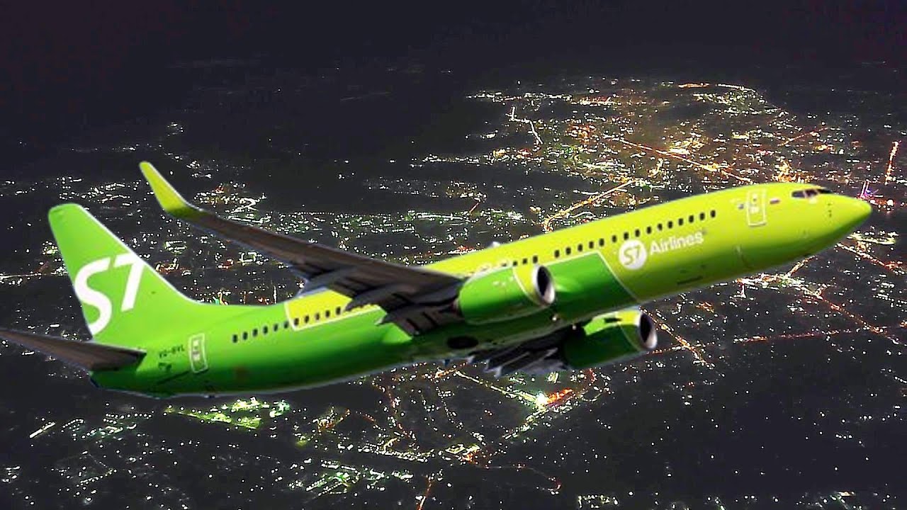 Перелёт Новосибирск - Владивосток Boeing 737-800 S7 Ночной рейс.