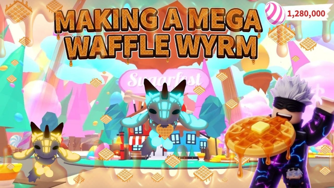 Making A Mega Neon Waffle Wyrm (Adopt Me)