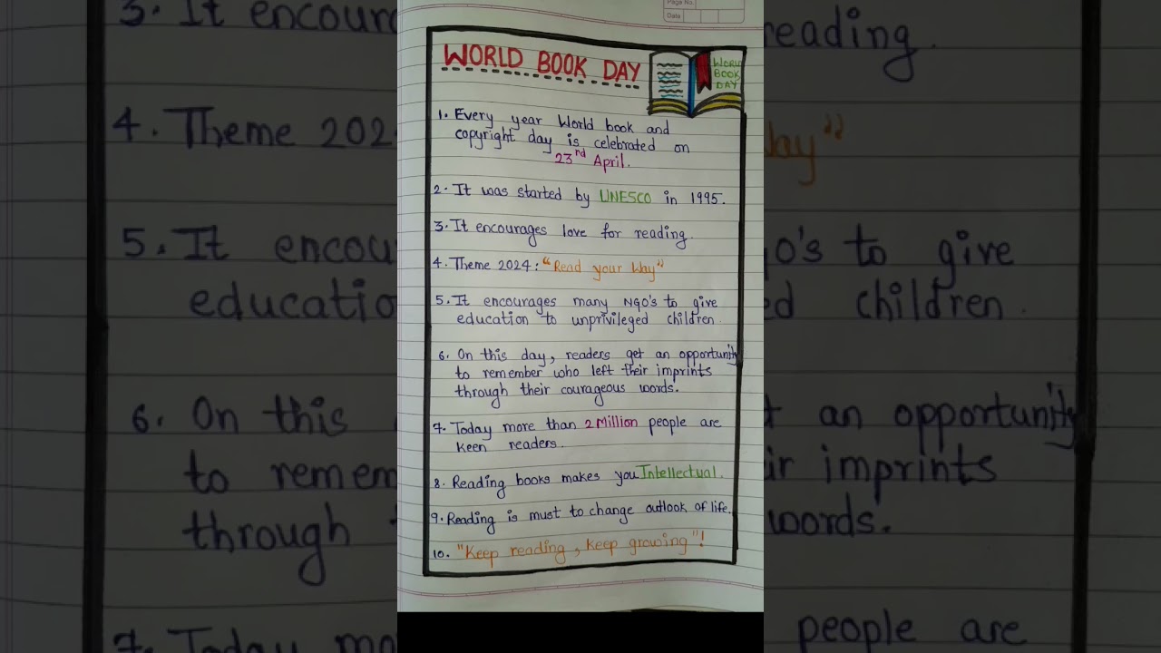 World book and copyright day | 10 lines on world book day | World book day speech #trending #bookday