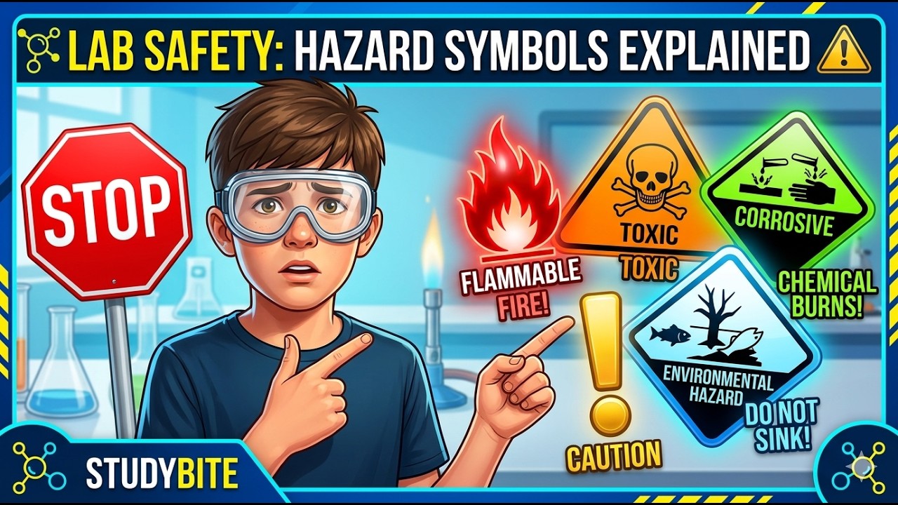 ⚠️ Lab Safety: Hazard Symbols Explained | StudyBite Revision