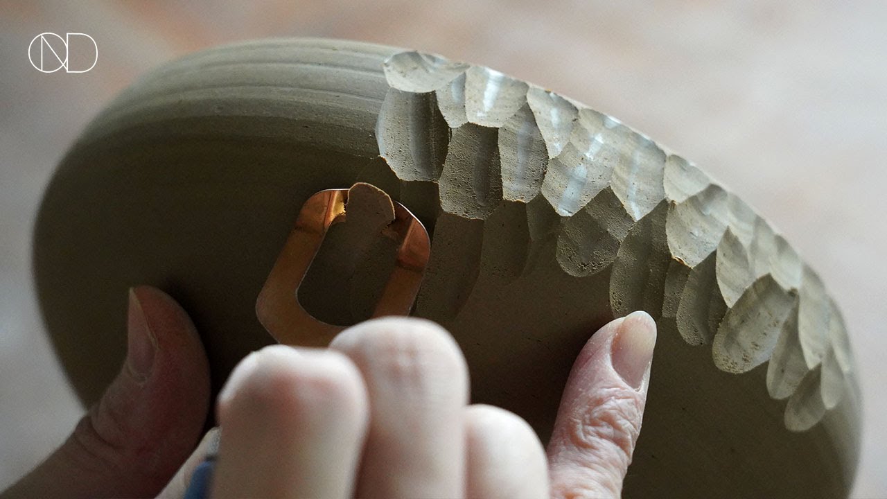 카빙 도자기 그릇 만들기 : Makeing a ceramic Textured bowl [ONDO STUDIO]