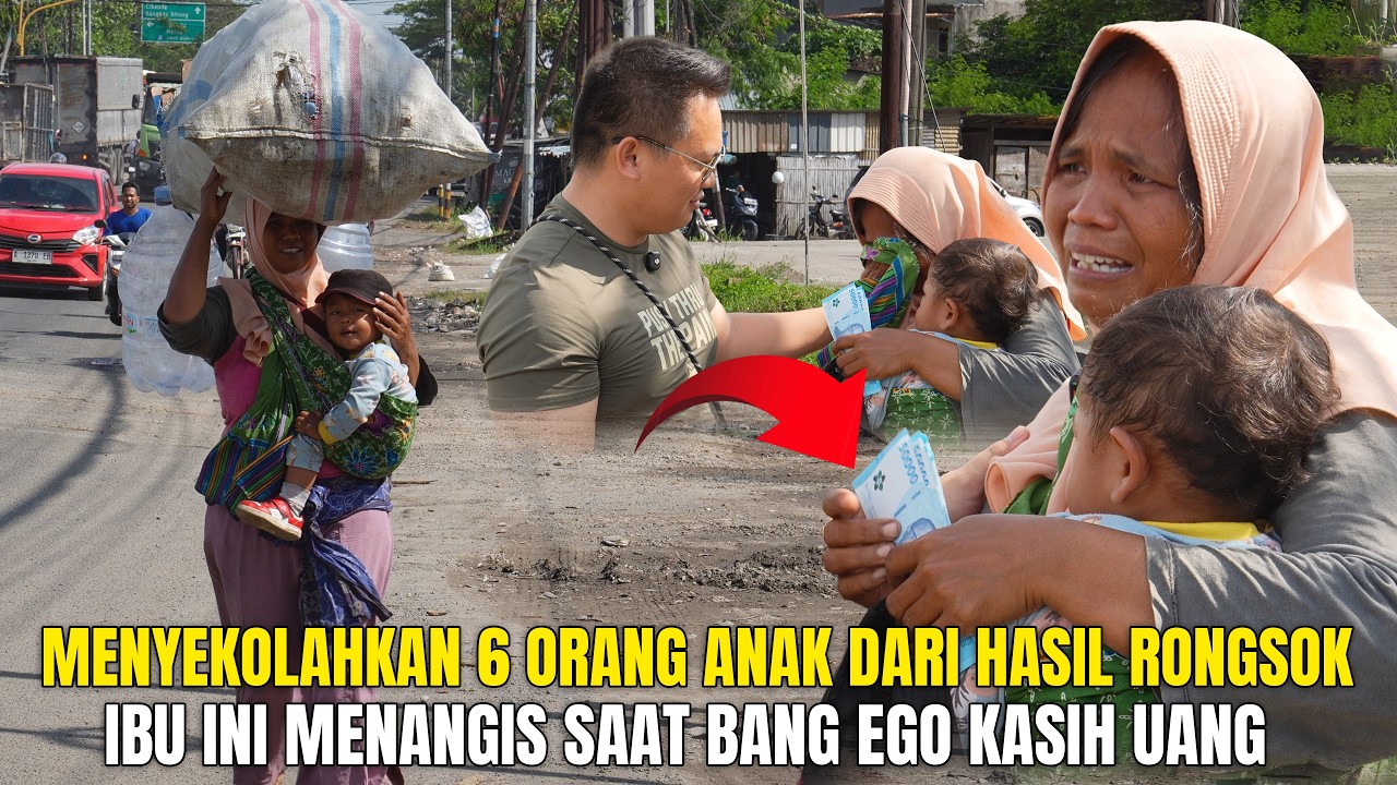 DEMI MENYEKOLAHKAN 6 ORANG ANAK - IBU INI RELA PANAS-PANASAN BAWA ANAK KECIL MENCARI BOTOL AQUA