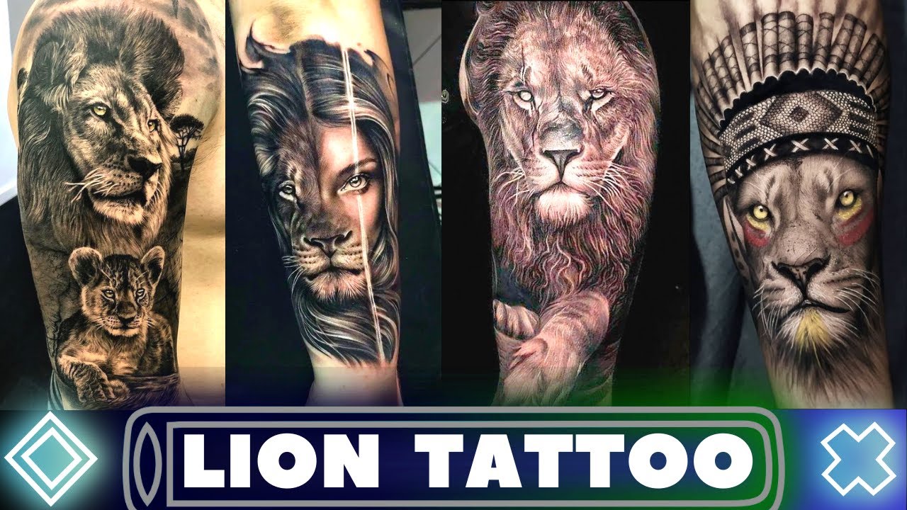 REALISTIC LION TATTOO TIMELAPSE || Realistic Lion Tattoos For Men || #liontattoo