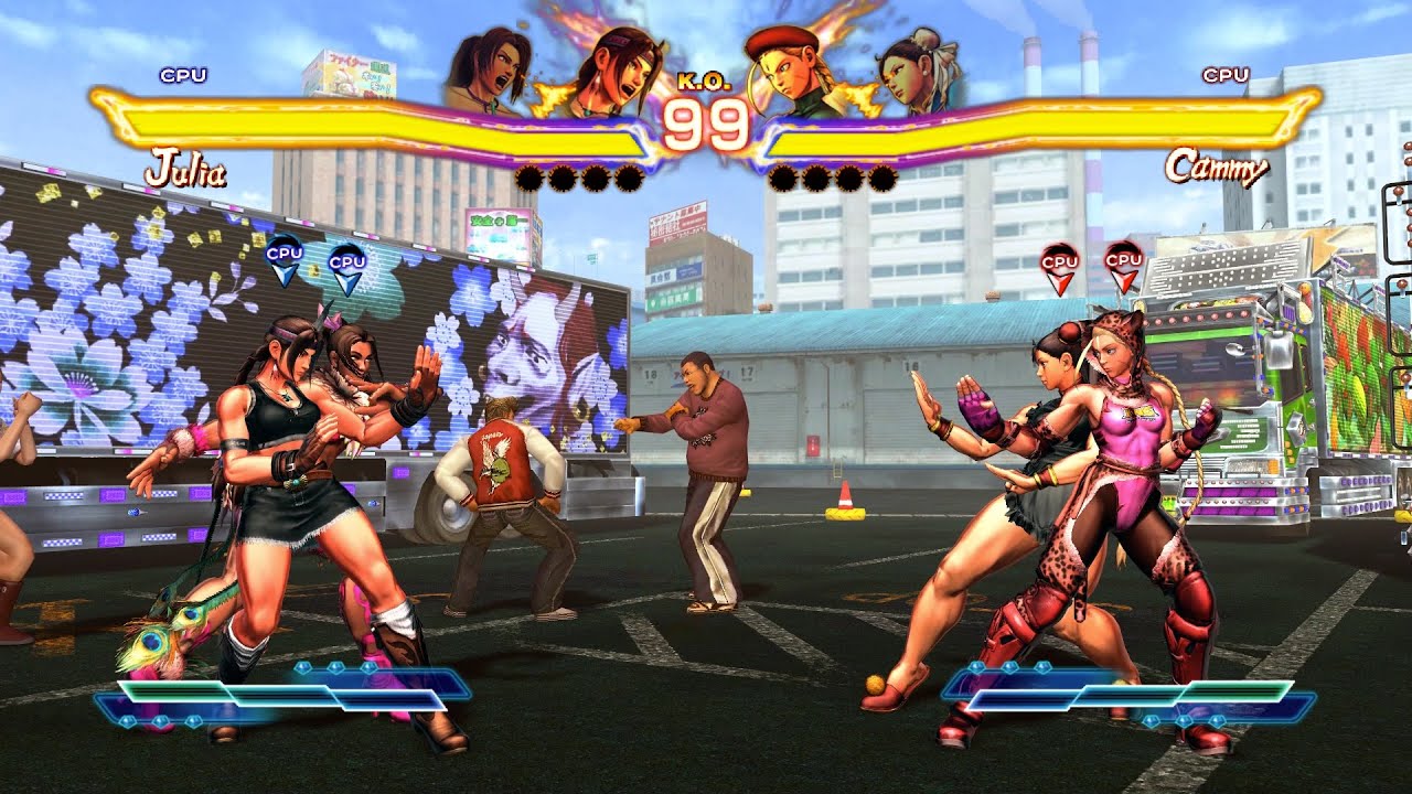Julia & Christie vs Chun-Li & Cammy! Impressive CPU Battle!