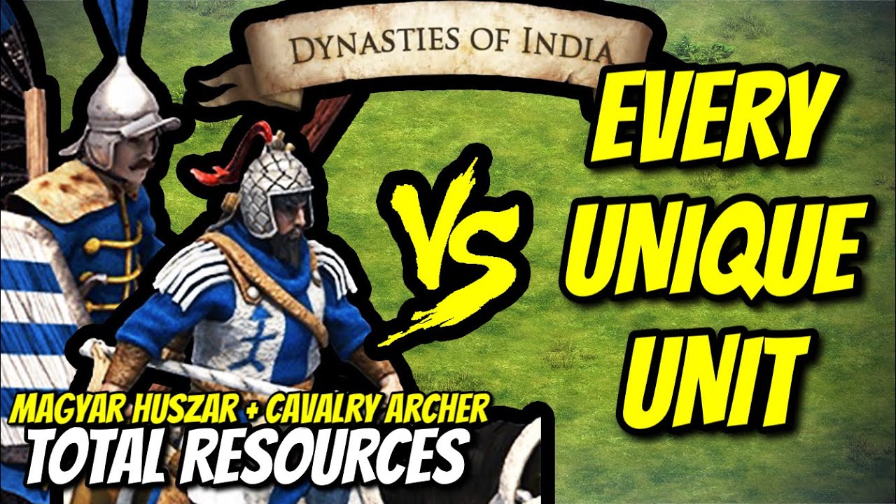MAGYAR HUSZAR + CAVALRY ARCHER vs EVERY UNIQUE UNIT (Total Resources) | AoE II: DE