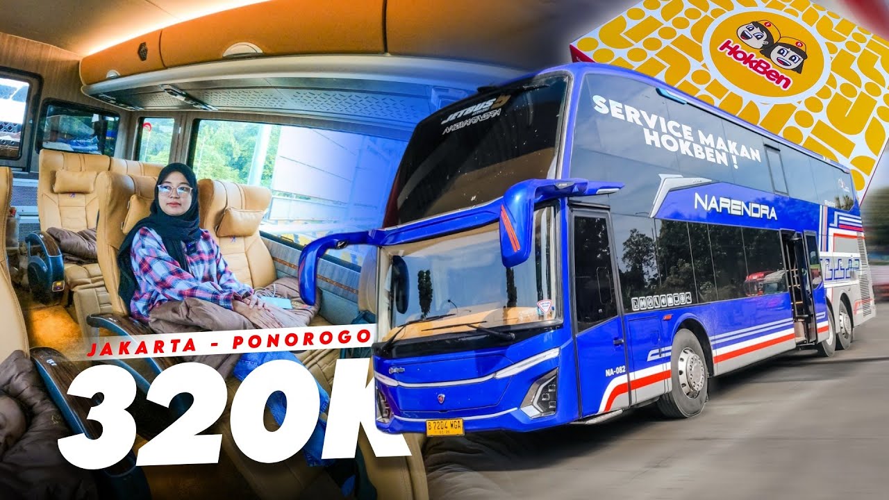 NAIK BUS TINGKAT MEWAH KE PONOROGO‼️Service makan nya HokBen Cuuyy 😍