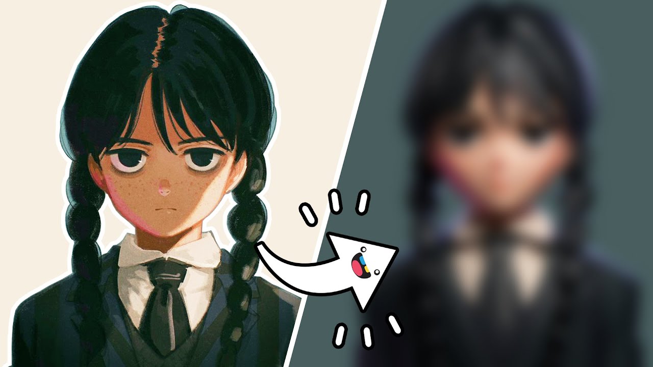 2D to 3D! Sculpting Wednesday Addams as an Anime Character 🖤 From Start to Finish! 🖤