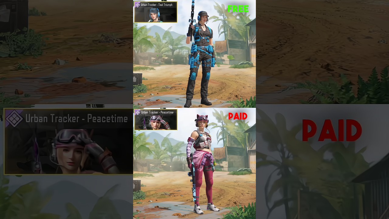 Free Vs Paid Epic Urban Tracker Skins in CODM 💀