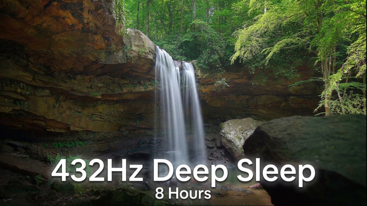 Deep Sleep 432Hz | Waterfall Sounds for Calm Mind and Peaceful Night