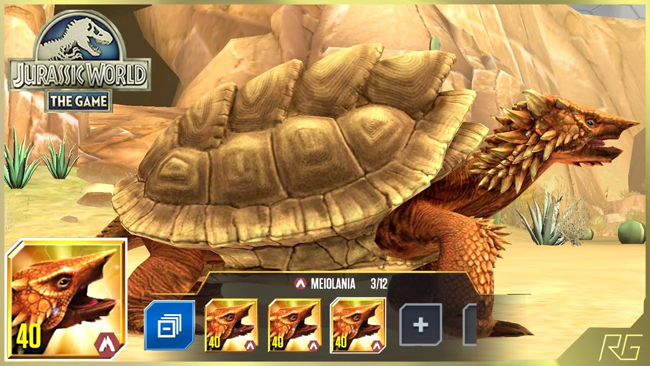 MEIOLANIA X3 MAX LEVEL 40. MEIOLANIA FEEDING & BATTLE | Jurassic World The Game