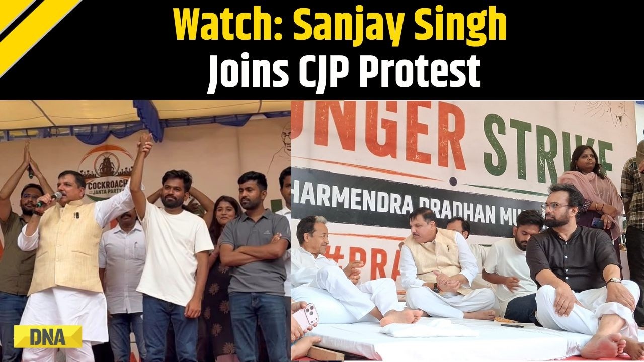 CJP Protest: AAP MP Sanjay Singh Joins Cockroach Janta Party Protest  At Jantar Mantar