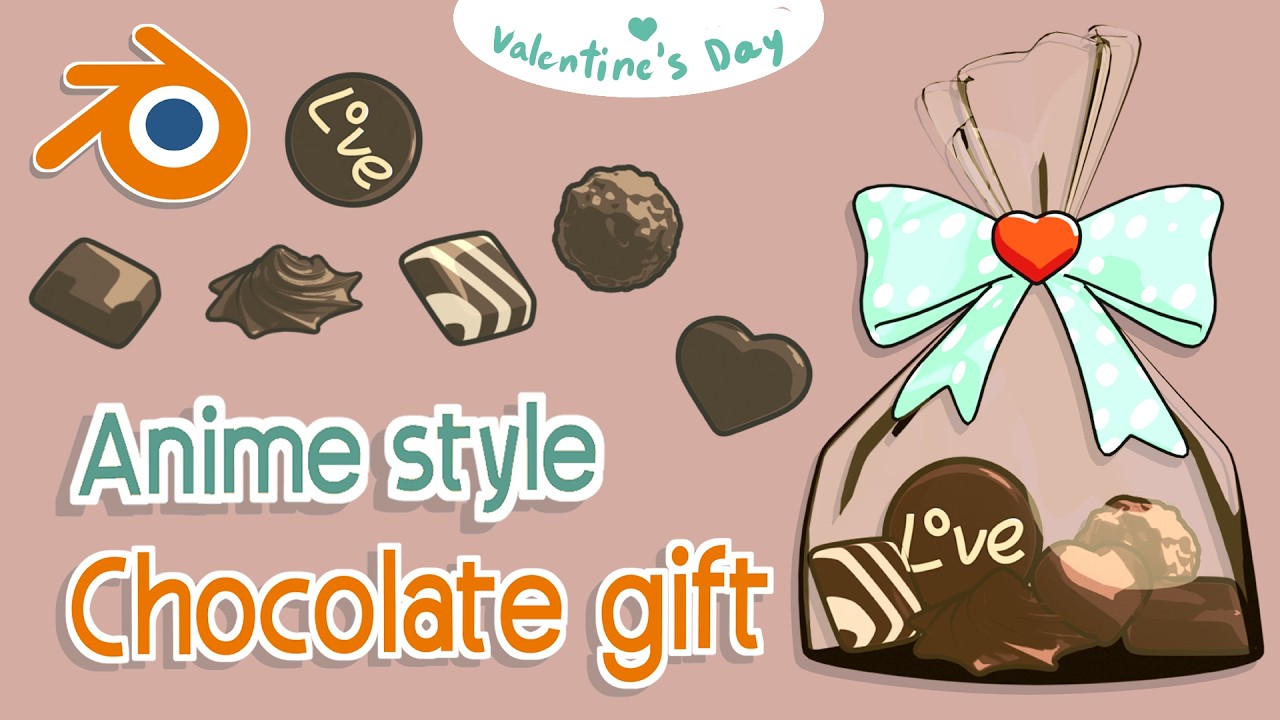 Chocolate gift modeling | ภารกิจปั้นช็อกโกแลตในห่อสุดน่ารักเป็นของขวัญวาเลนไทน์ให้หน่อไม้ใน blender 